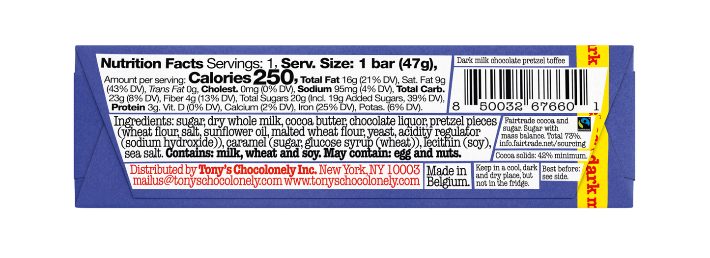 Dark Milk Pretzel Toffee Mini Bar