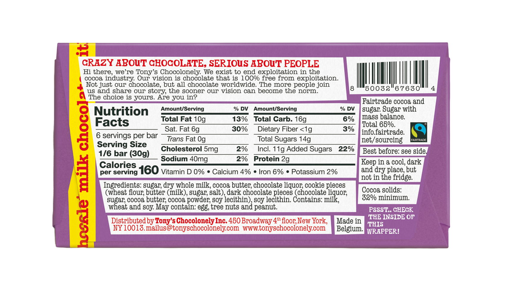 Milk Chocolate Bar w/ Chocolate Chip Cookies