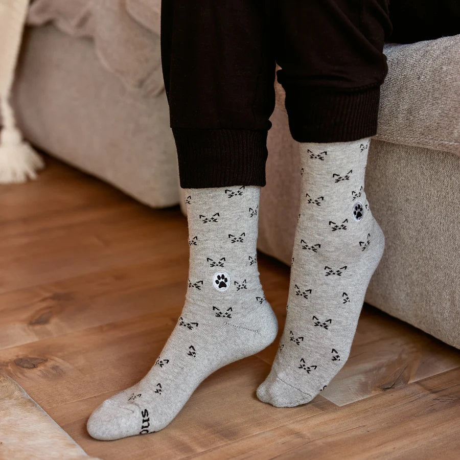 Cat Socks Medium Gray Cats