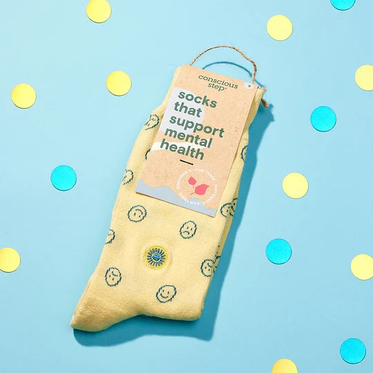 Mental Health Socks Medium Smiley Faces