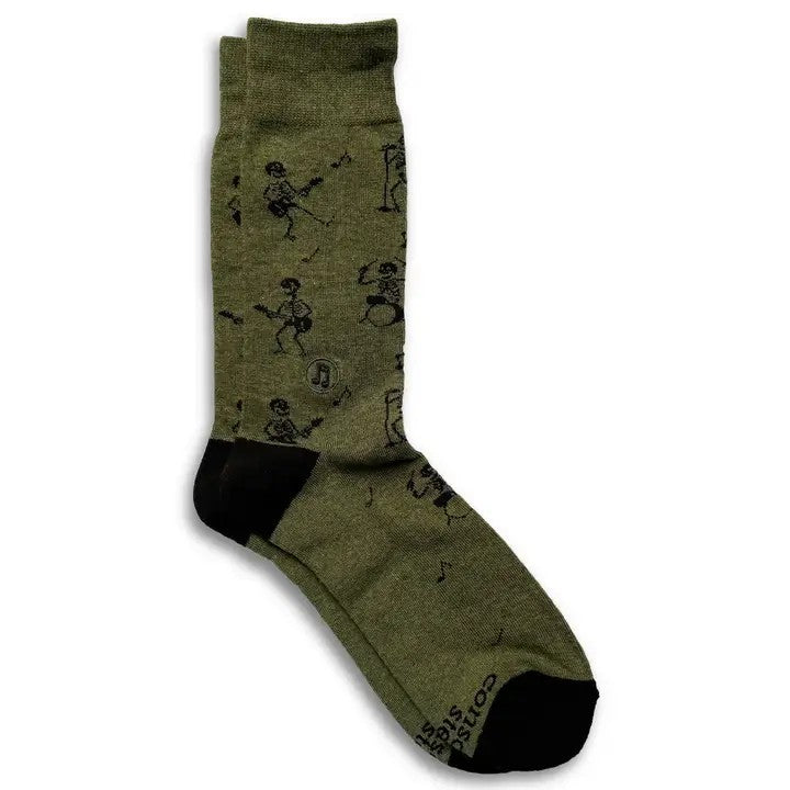 Music Socks Medium Skeletons