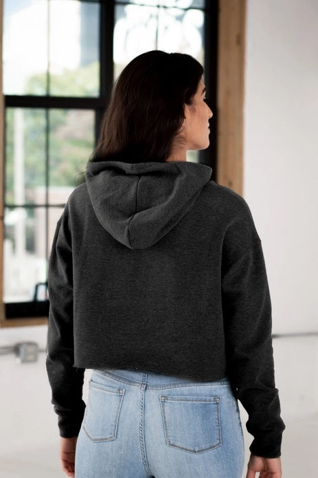 Ladies Cropped Hoodie - Charcoal