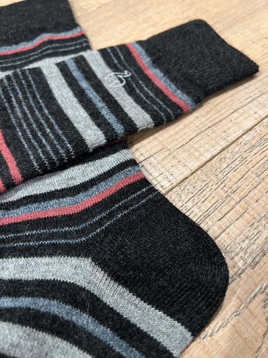 Alpaca Stripe Socks - Mauve