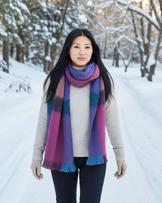 Alpaca Plaid Scarf - Grapevine