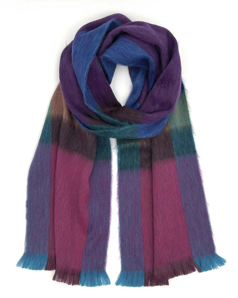 Alpaca Plaid Scarf - Grapevine