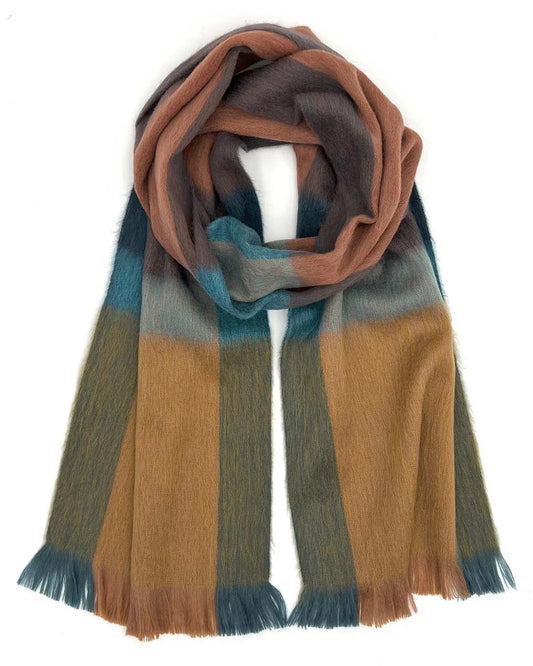 Alpaca Plaid Scarf - Rustic Dune
