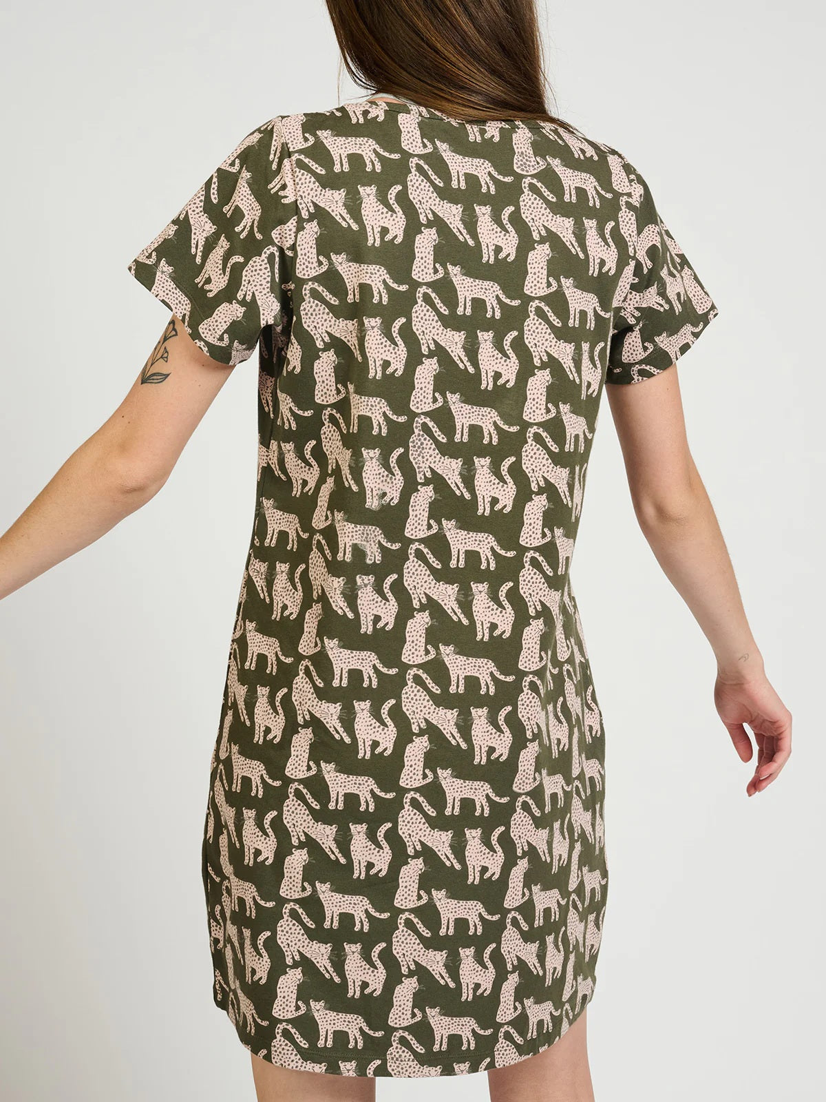 Hudson Shirt Dress - Leopard Green