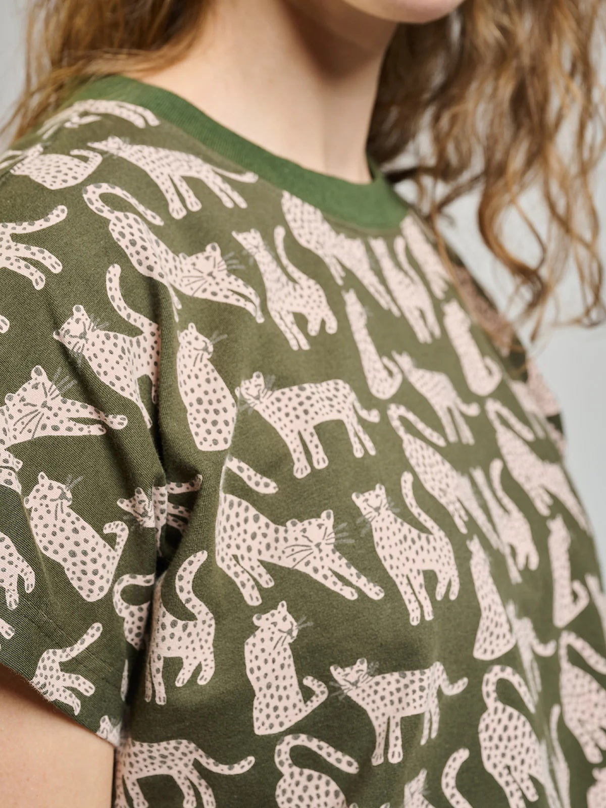 Caitlin Top - Leopard Green