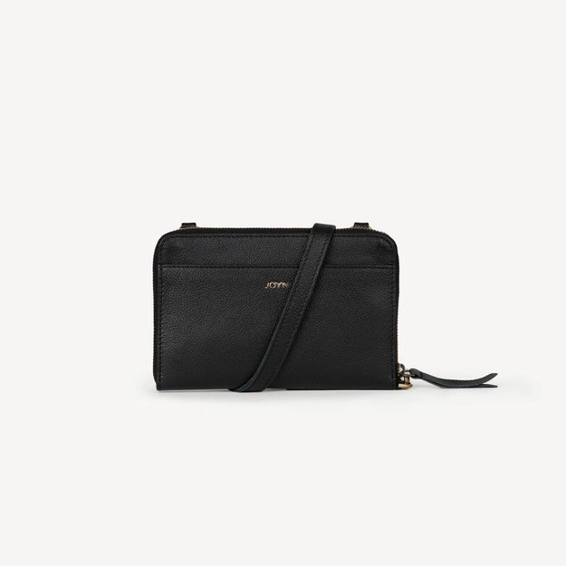 Crossbody Leather Wallet Black