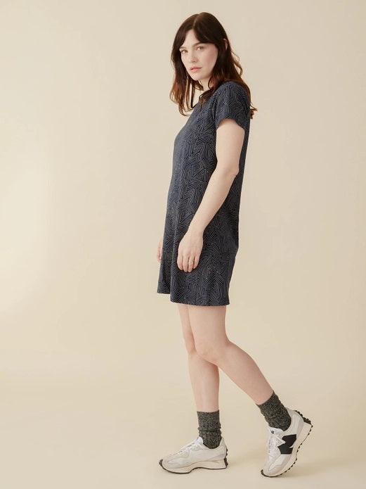 Hudson T-Shirt Dress - Tree Rings Slate