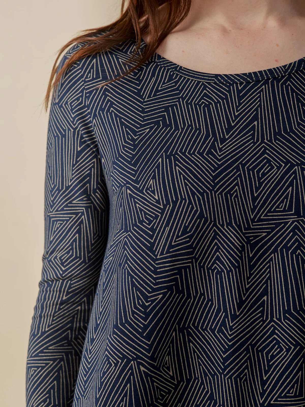 Cozy Day Top - Tree Rings Slate