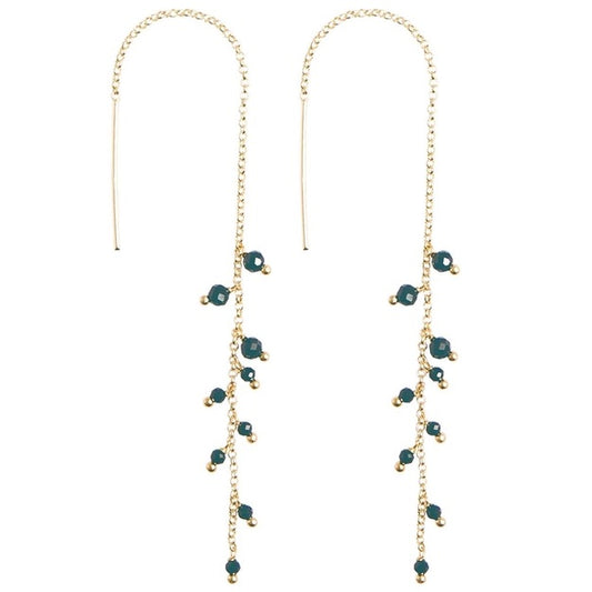 Lisa Threader Earrings - Navy Blue