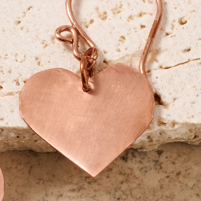 Alma Copper Heart Earrings