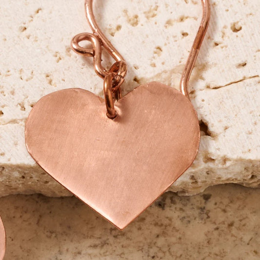 Alma Copper Heart Earrings