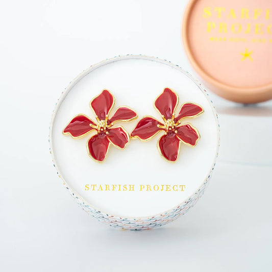 Bloom Earrings - Red