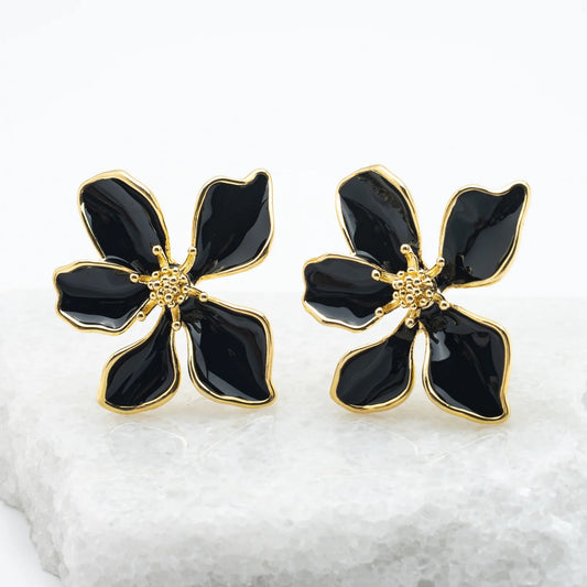 Bloom Earrings - Midnight Black