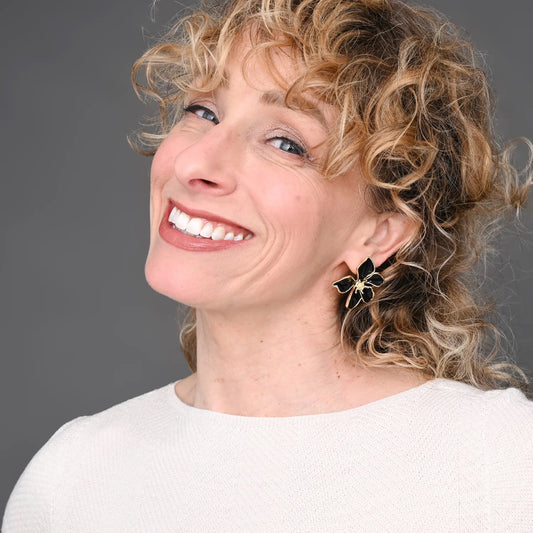 Bloom Earrings - Midnight Black