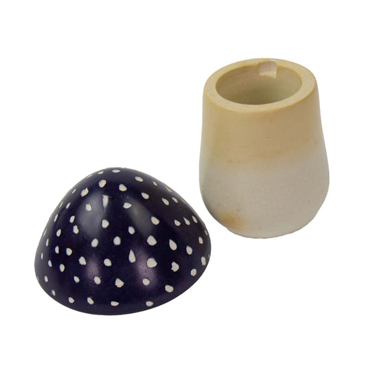 Soapstone Mushroom Box With Purple Cap
