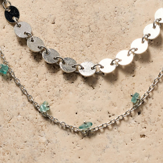 Dohara Disc & Stone Necklace