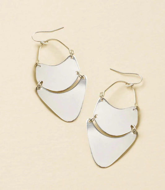 Iyla Geometric Statement Earrings - Silver