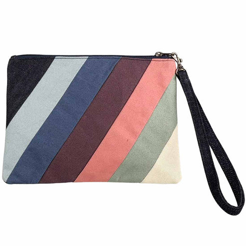 Denim Wristlet Striped