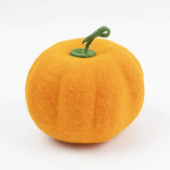 Orange Felt Halloween Pumpkin - Large