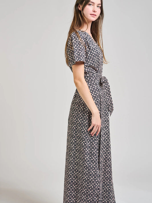 Wrap Maxi Dress - Black Botanical