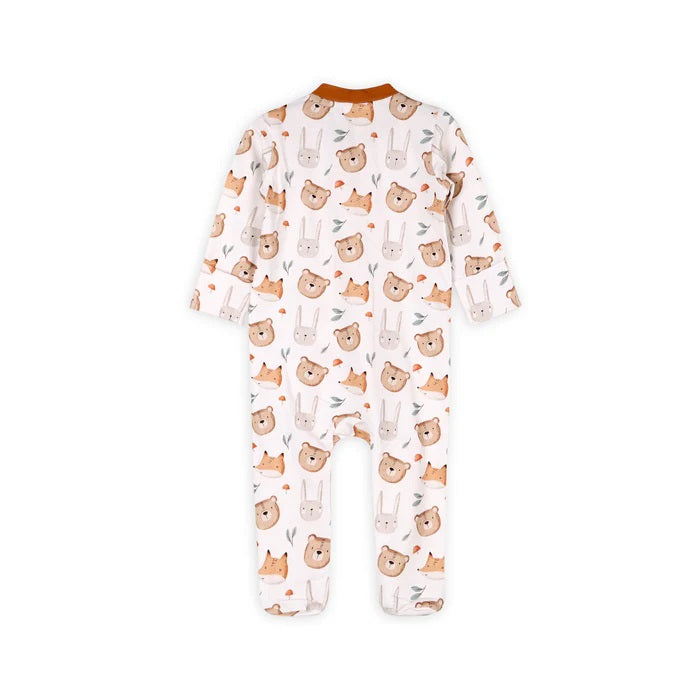 Forest Animals Zippered Footie Jumpsuit