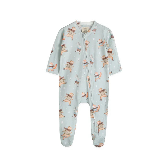 Ice Skaters Baby Zippered Footie