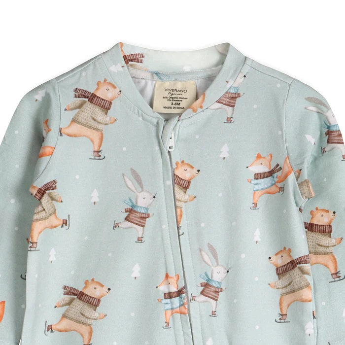 Ice Skaters Baby Zippered Footie