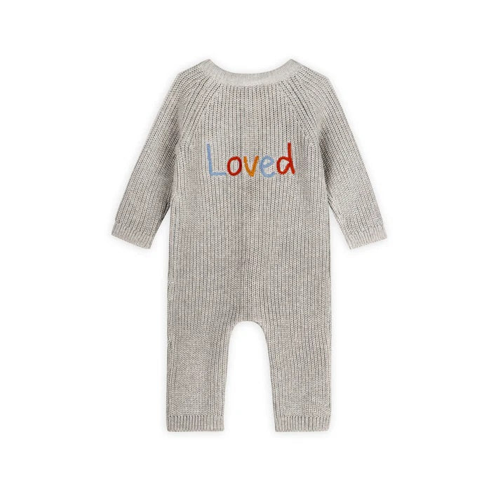 Loved Embroidered Sweater Knit Jumpsuit