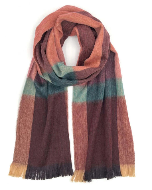 Alpaca Plaid Scarf - Sangria