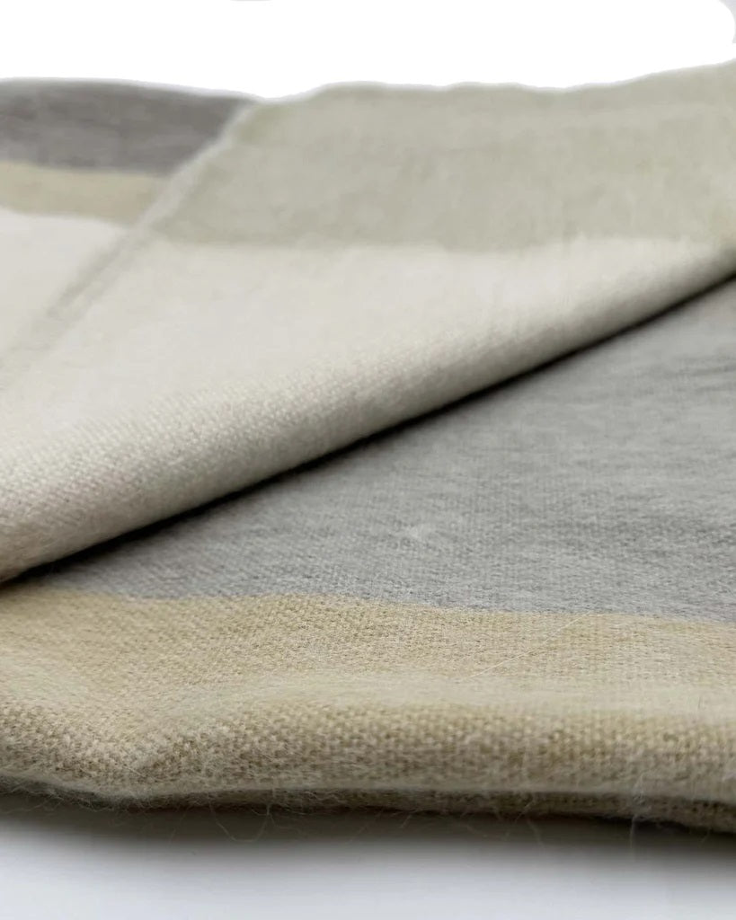 Plaid Alpaca Throw - Salt Flat