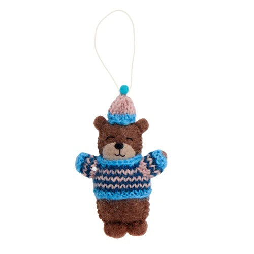 Bear w/ Knit Sweater Ornament