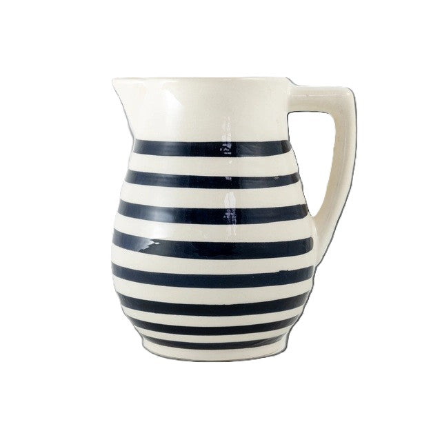 Black Striped Ceramic Pitcher
