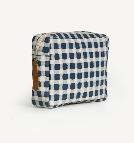 Indigo Gingham Camera Bag