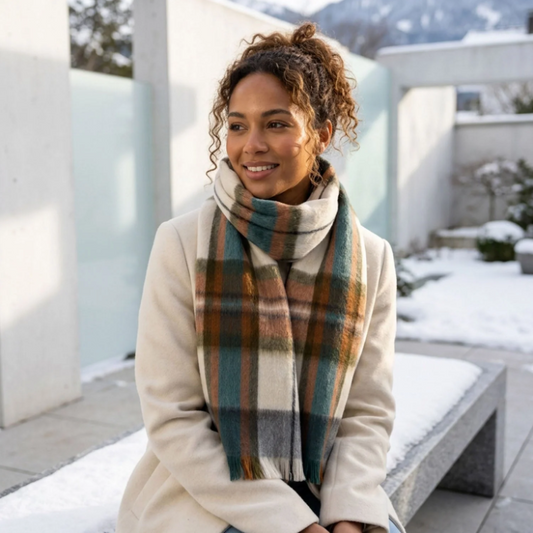 Alpaca Tartan Scarf - Aspen