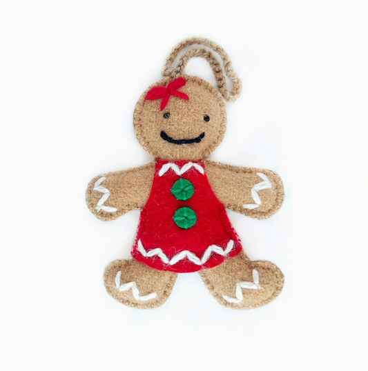 Gingerbread Woman Wool Ornament