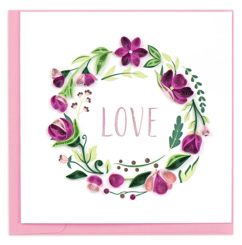 Quilled Love Wreath Card
