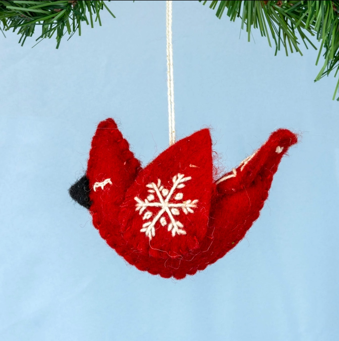 Snowflake Cardinal Ornament