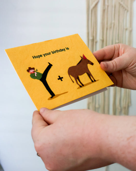 Kick Donkey Birthday Card
