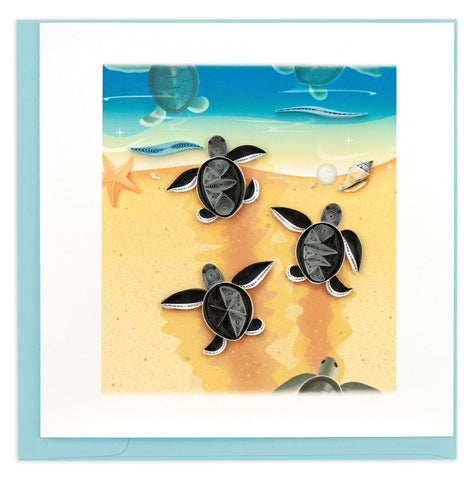 Quilled Sea Turtle Hatchlings Card