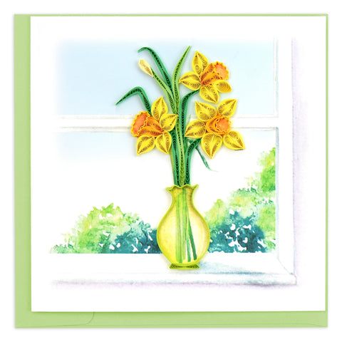 Quilled Daffodil Vase Card
