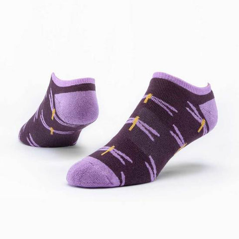 Cotton Footie Socks - Purple Dragonflies