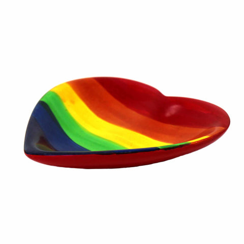 Rainbow Soapstone Heart Trinket Bowl