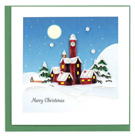 Quilled Santa's Village Card