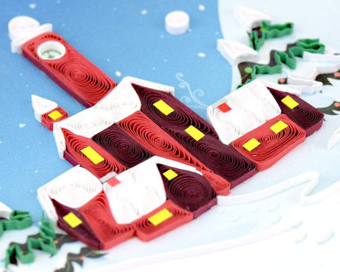 Quilled Santa's Village Card