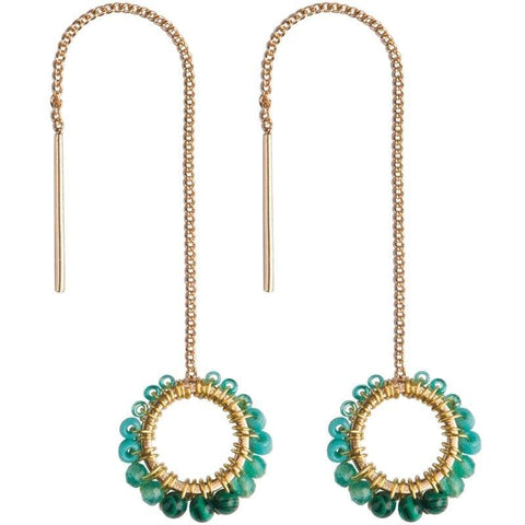 Ava Threader Earrings - Pool