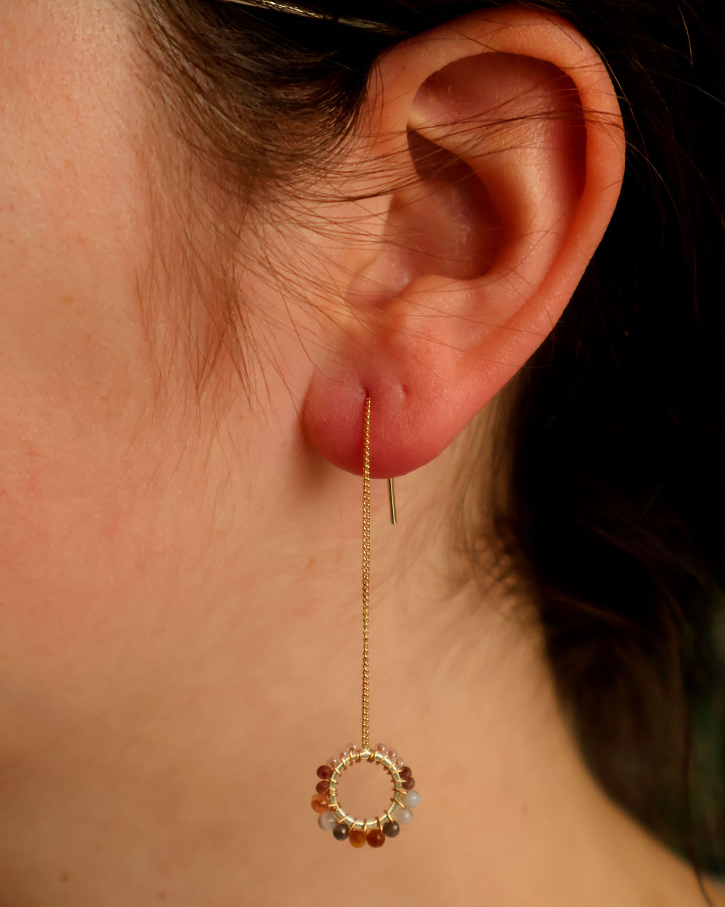 Ava Threader Earrings - Mineral