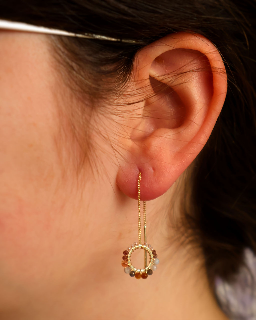 Ava Threader Earrings - Mineral